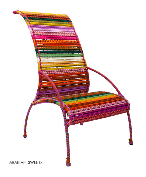 katran Chair Colorful Multocolor Woven Ropes Collection Sahil Sarthak High back 
